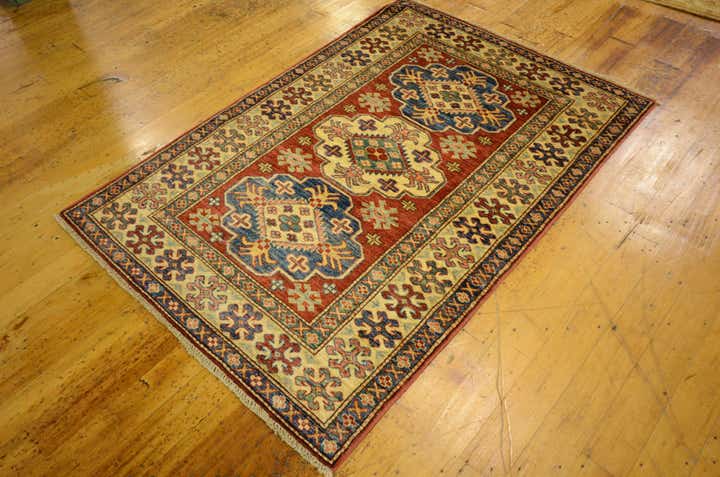 3' 5 x 4' 11 Hand Knotted Kazak Oriental Rug