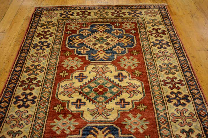 3' 5 x 4' 11 Hand Knotted Kazak Oriental Rug
