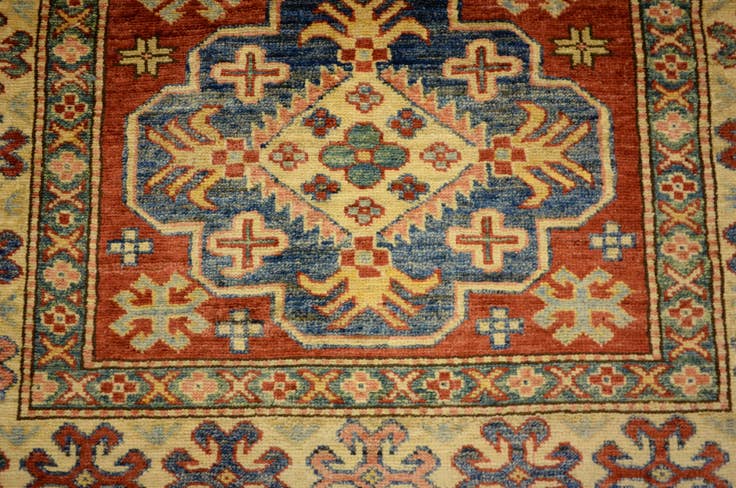 Detail image of 3' 5 x 4' 11 Hand Knotted Kazak Oriental Rug