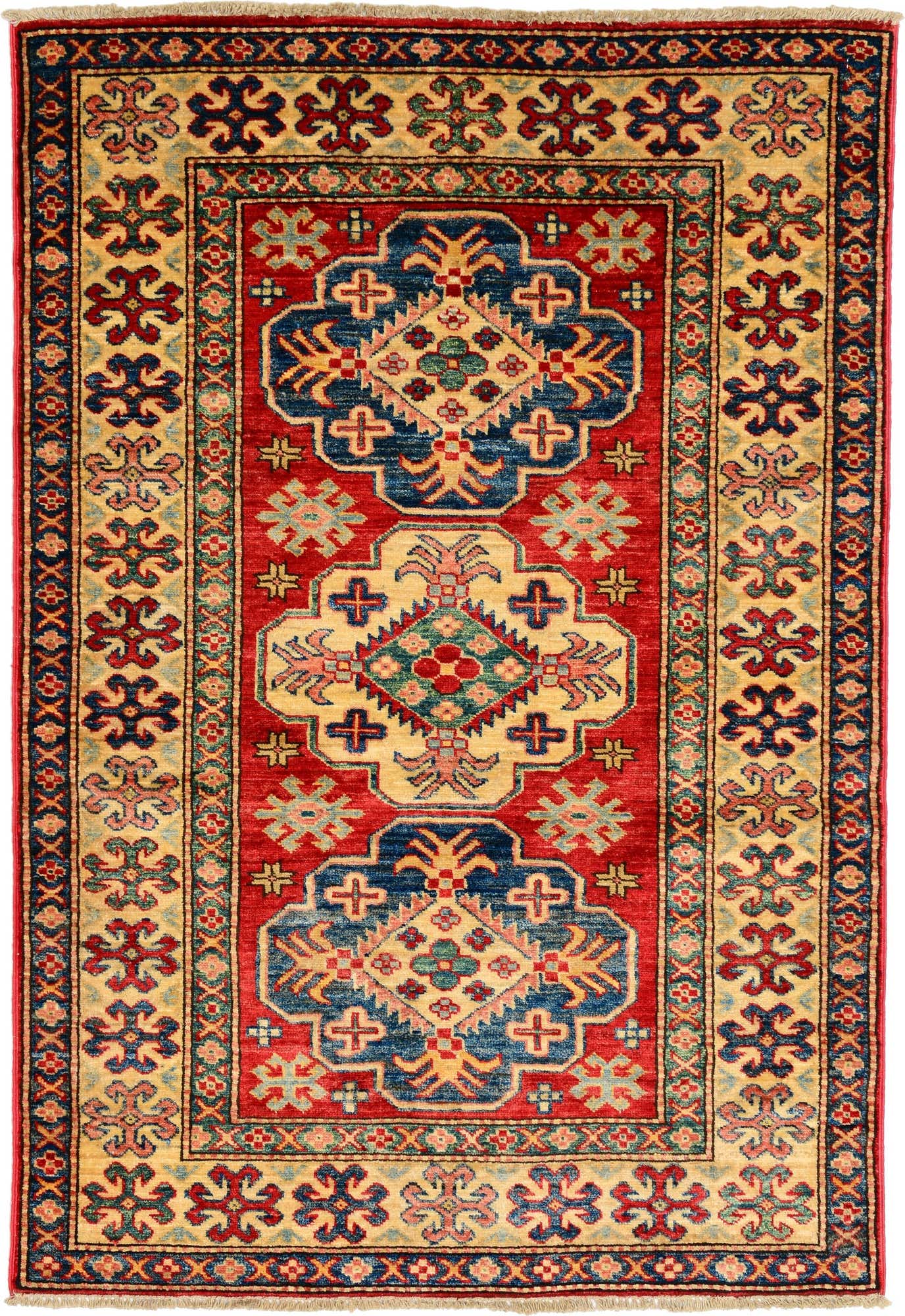 3' 5 x 4' 11 Hand Knotted Kazak Oriental Rug