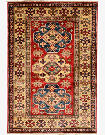 3' 5 x 4' 11 Hand Knotted Kazak Oriental Rug