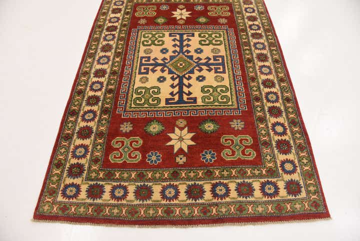 4' x 5' 8 Hand Knotted Kazak Oriental Rug