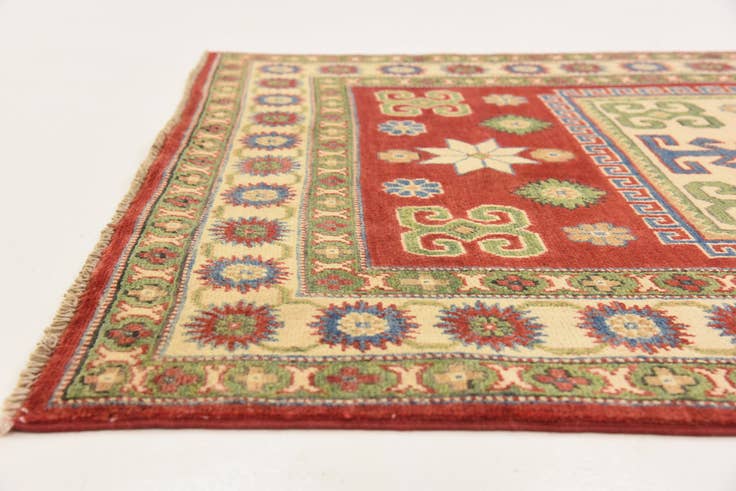 Detail image of 4' x 5' 8 Hand Knotted Kazak Oriental Rug