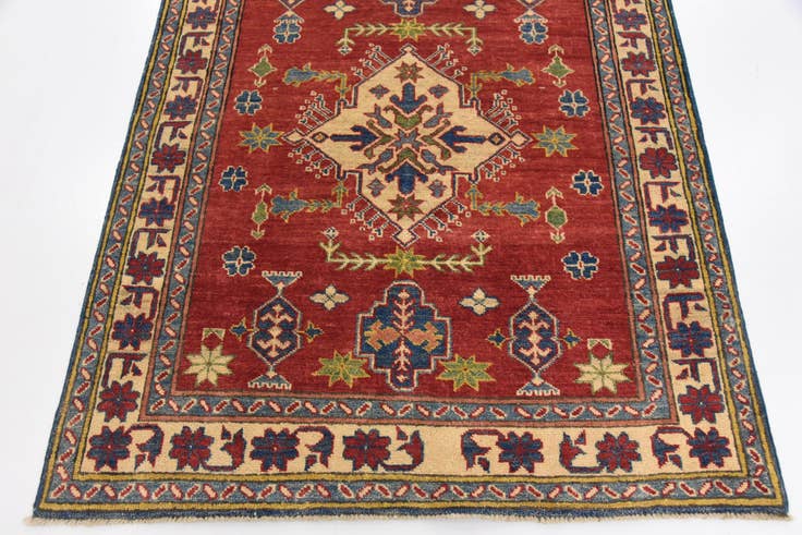 Detail image of 3' 8 x 5' Hand Knotted Kazak Oriental Rug