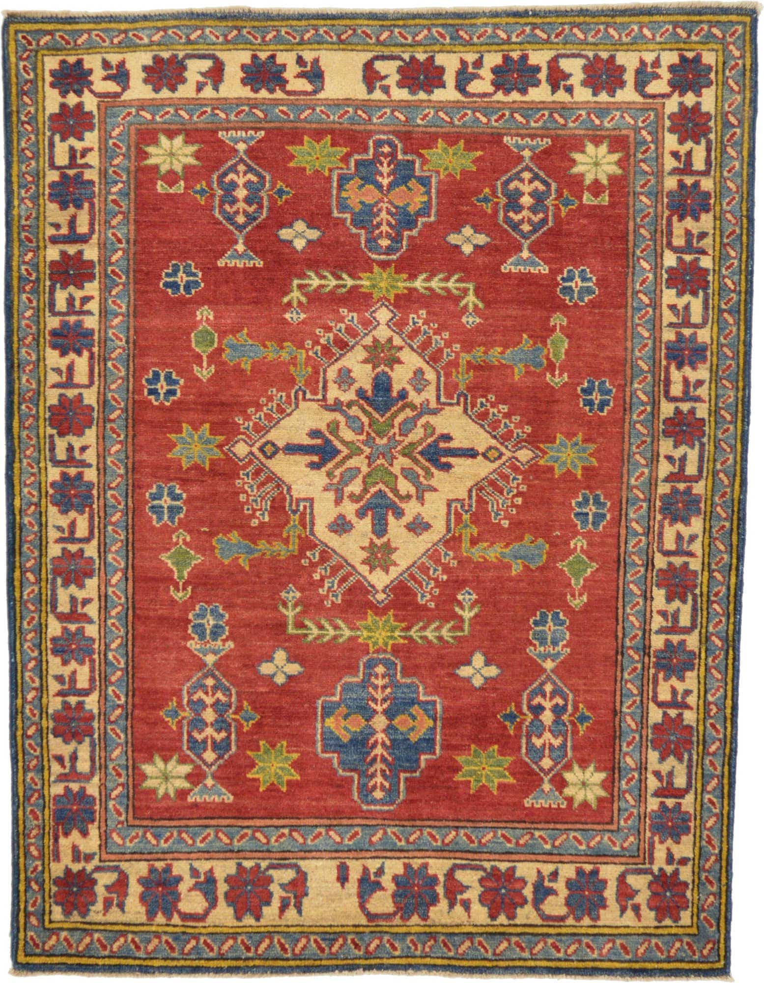 3' 8 x 5' Hand Knotted Kazak Oriental Rug