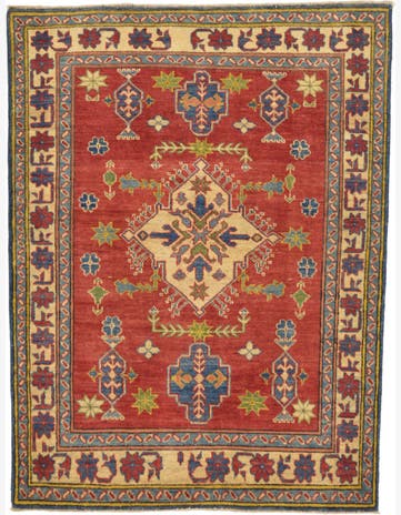3' 8 x 5' Hand Knotted Kazak Oriental Rug
