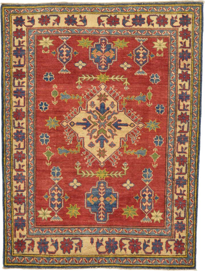 3' 8 x 5' Hand Knotted Kazak Oriental Rug