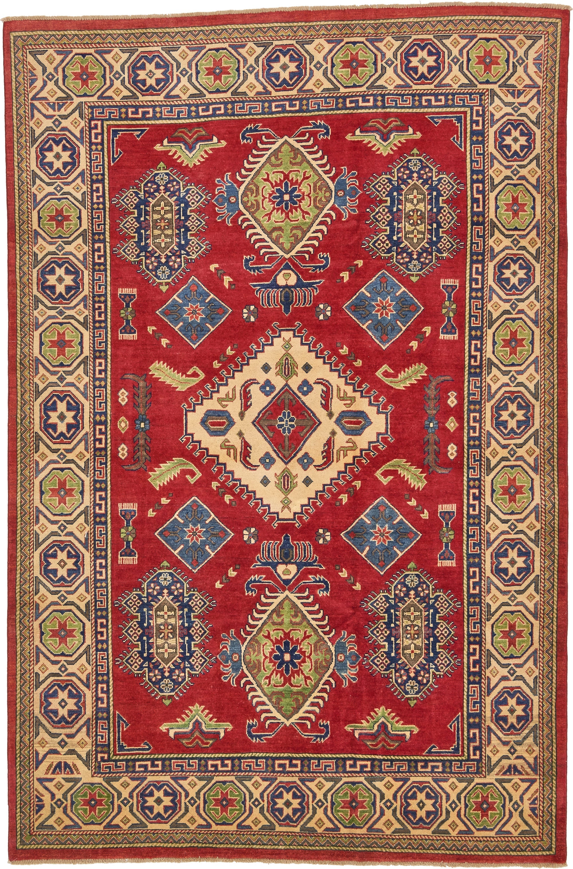6' 7 x 10' Hand Knotted Kazak Oriental Rug