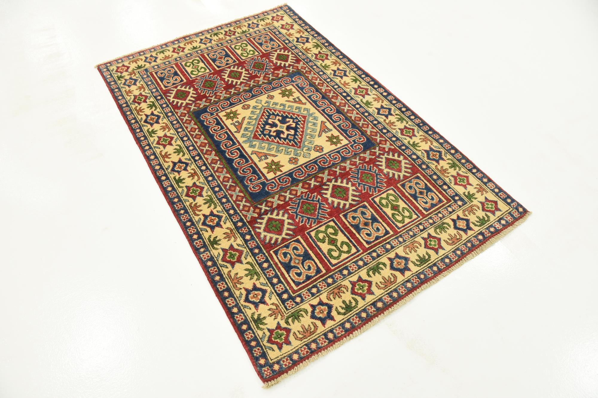 3' 3 x 5' Hand Knotted Kazak Oriental Rug