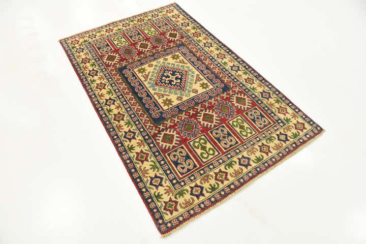 100cm x 150cm Handgeknüpft Kazak Orientalisch Teppich
