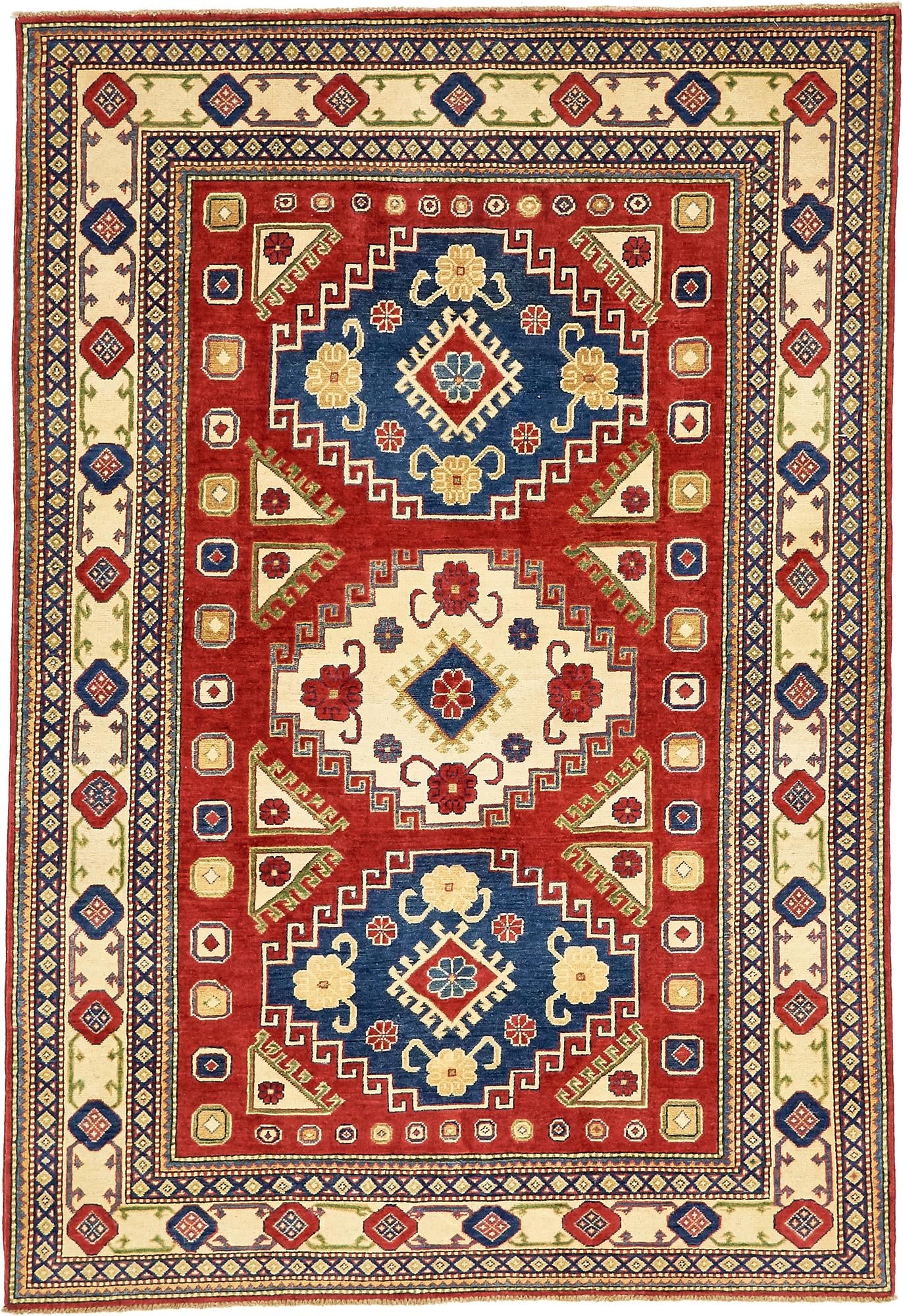 6' x 8' 8 Hand Knotted Kazak Oriental Rug
