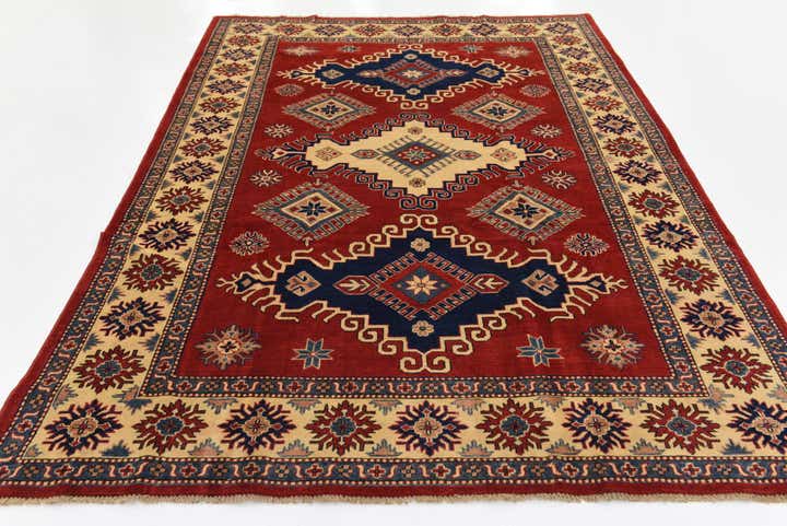 6' 4 x 9' 7 Hand Knotted Kazak Oriental Rug