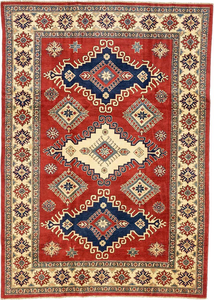 6' 4 x 9' 7 Hand Knotted Kazak Oriental Rug