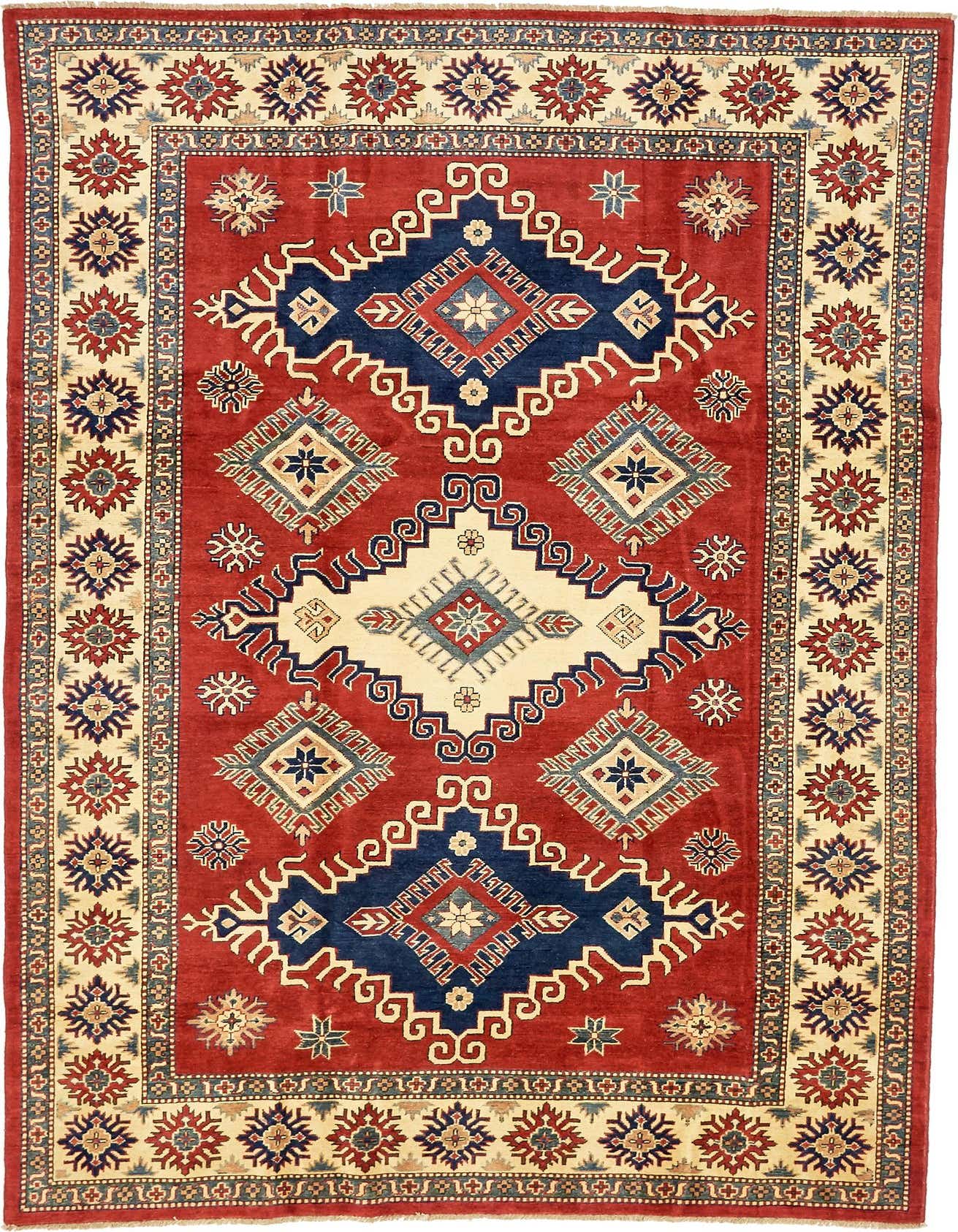 6' 4 x 9' 7 Hand Knotted Kazak Oriental Rug