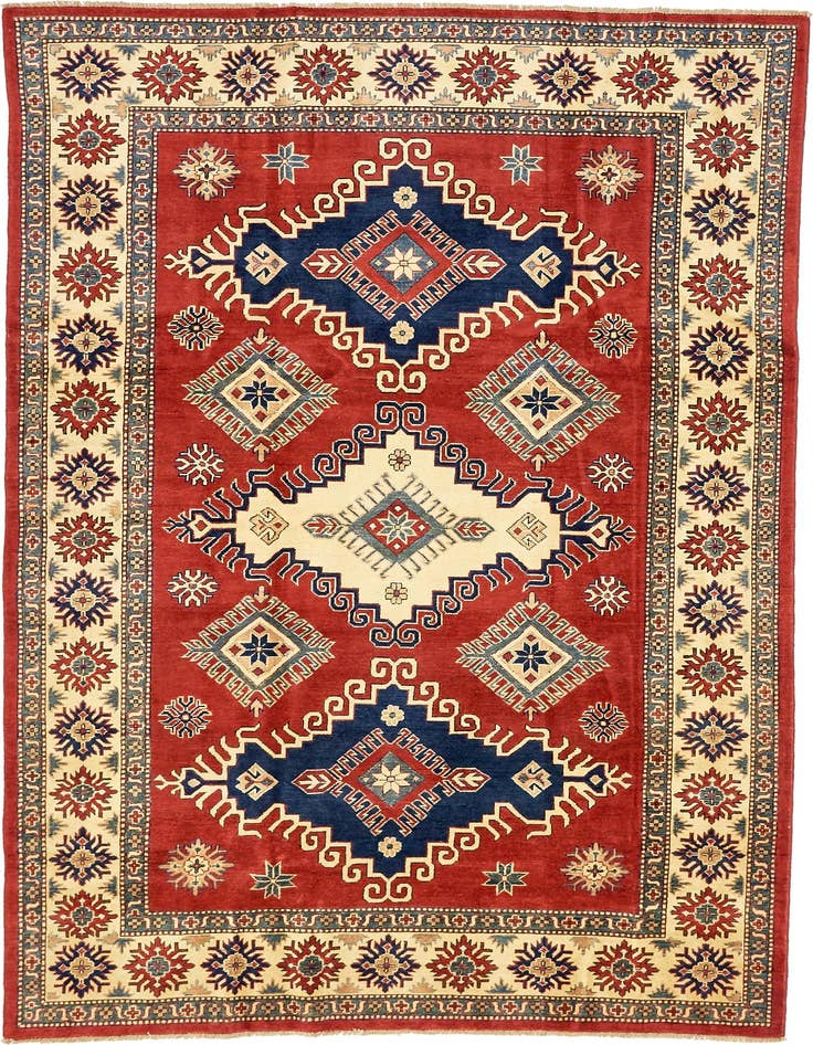 Detail image of 6' 4 x 9' 7 Hand Knotted Kazak Oriental Rug