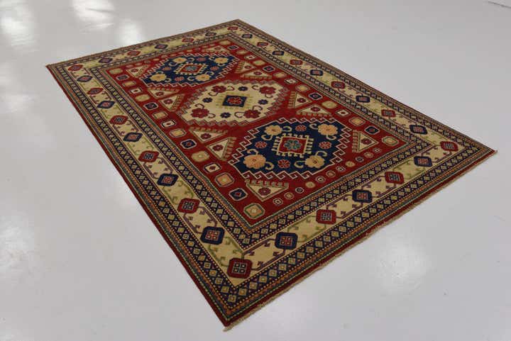 6' 1 x 8' 10 Hand Knotted Kazak Oriental Rug