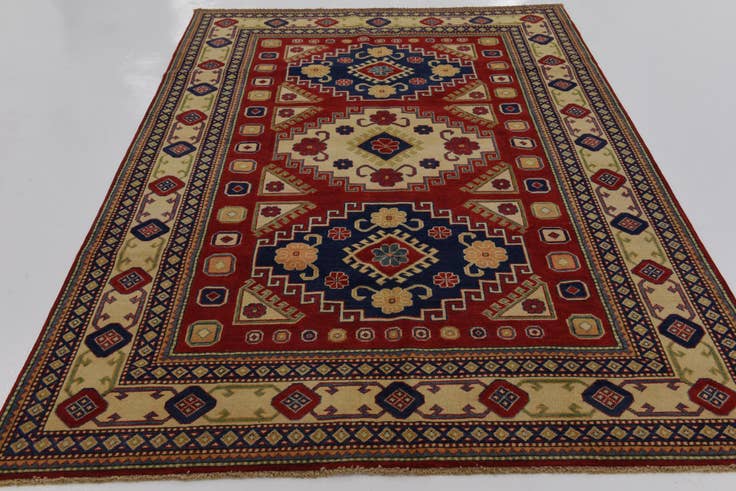 Detail image of 6' 1 x 8' 10 Hand Knotted Kazak Oriental Rug