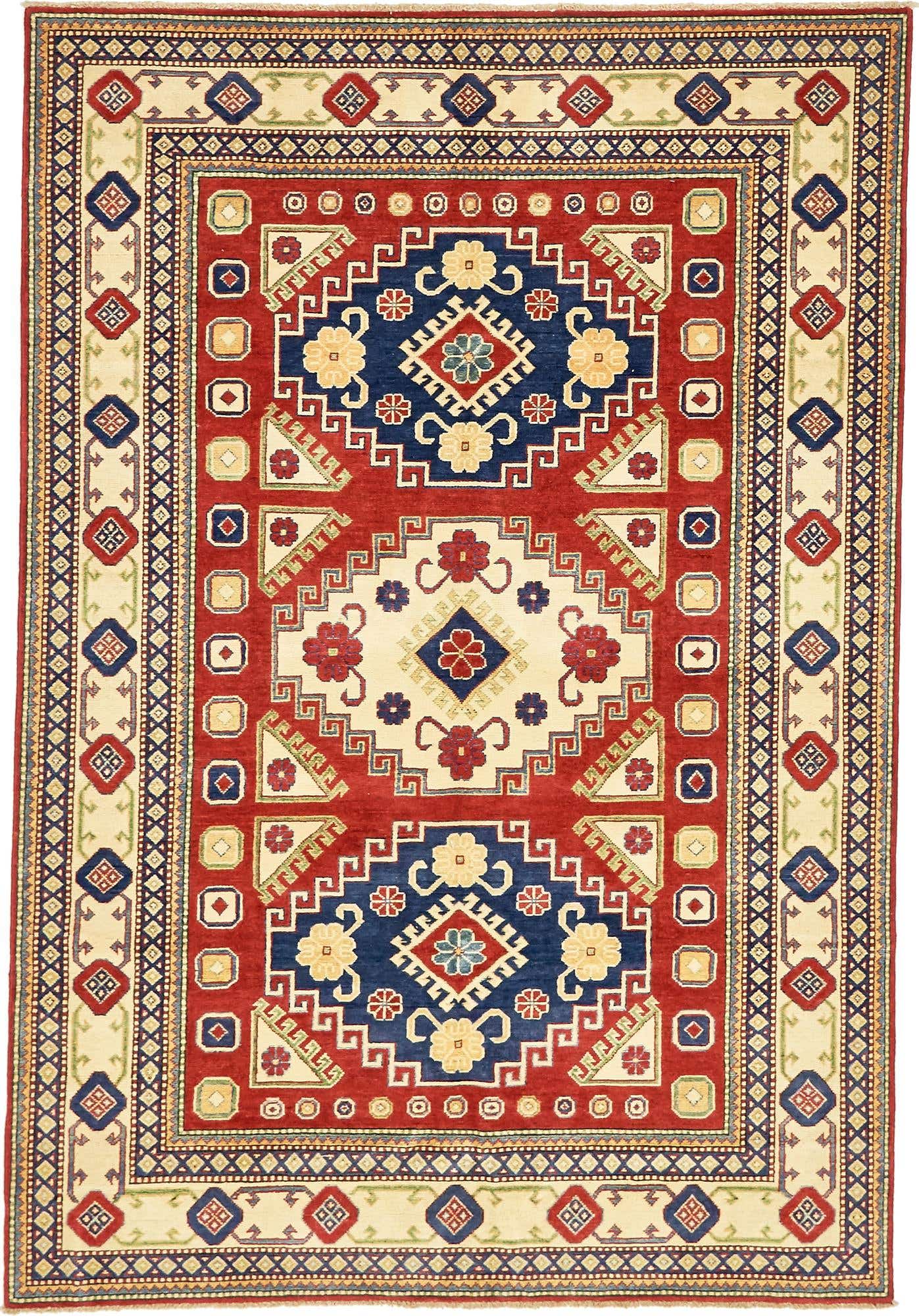 6' 1 x 8' 10 Hand Knotted Kazak Oriental Rug
