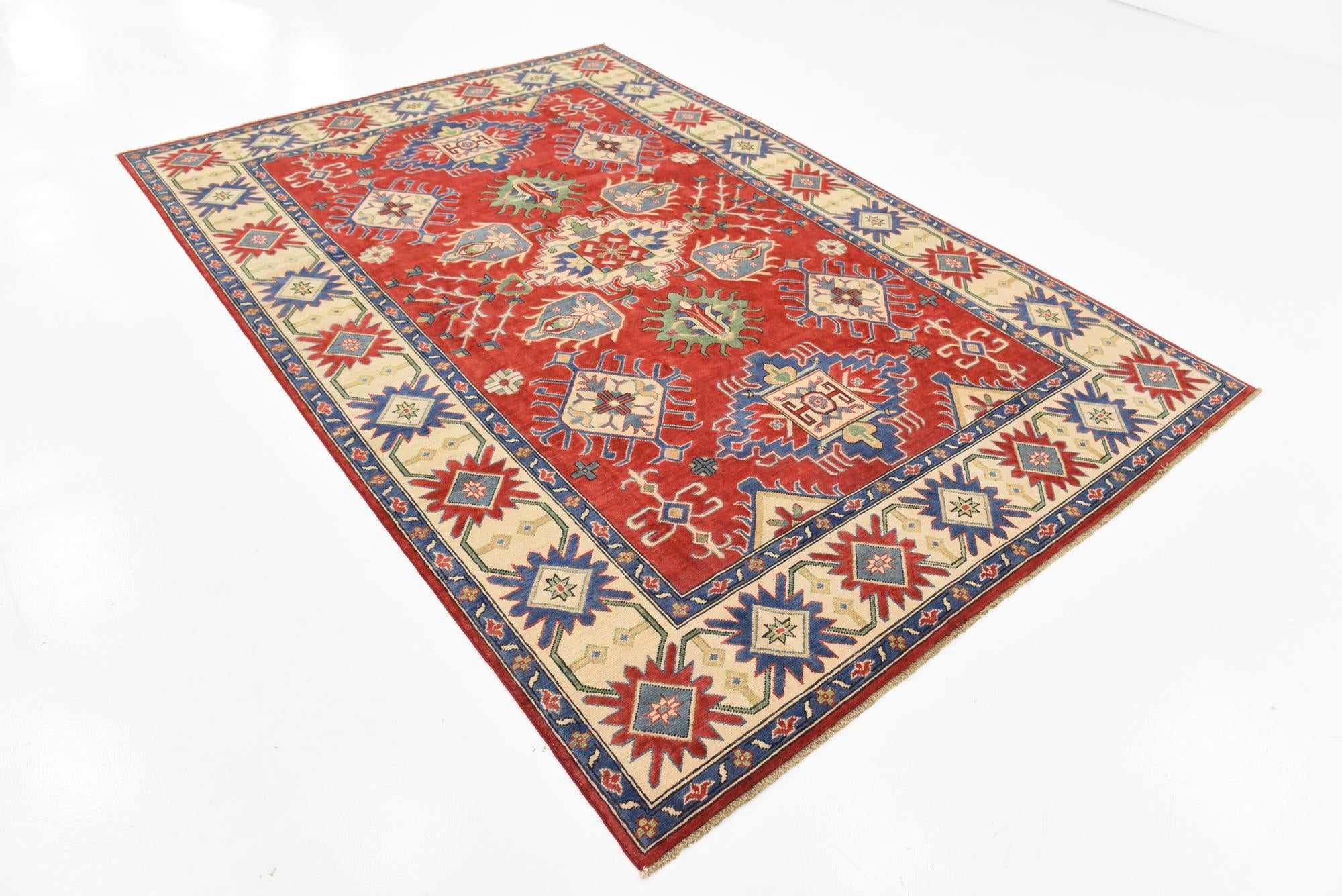 6' 6 x 9' 7 Hand Knotted Kazak Oriental Rug