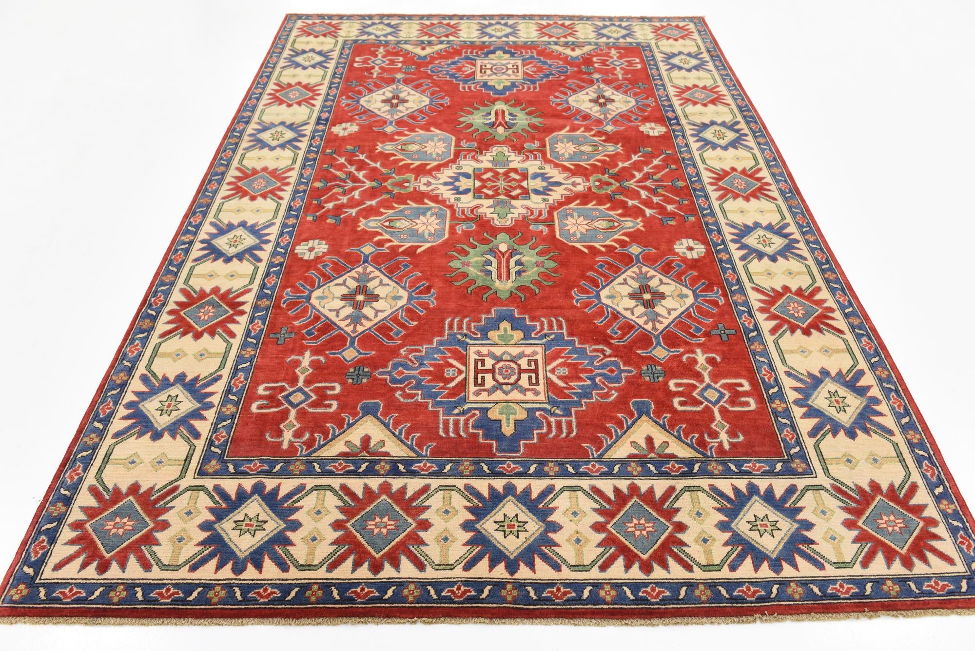 6' 6 x 9' 7 Hand Knotted Kazak Oriental Rug