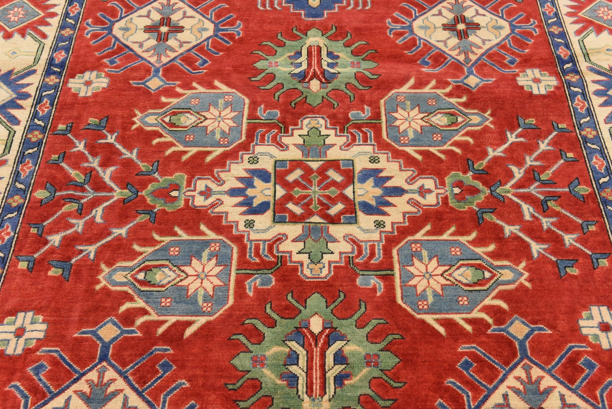 6' 6 x 9' 7 Hand Knotted Kazak Oriental Rug
