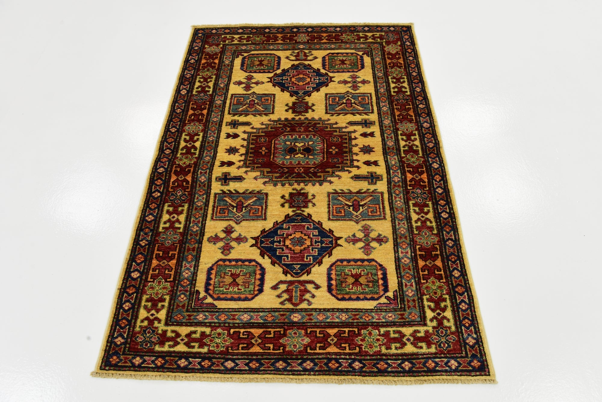 3' 5 x 5' Hand Knotted Kazak Rug