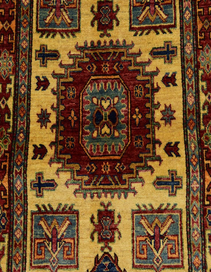 Detail image of 3' 5 x 5' Hand Knotted Kazak Rug