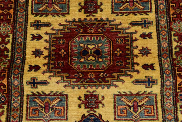 Detail image of 3' 5 x 5' Hand Knotted Kazak Rug