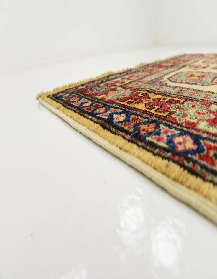 Detail image of 3' 5 x 5' Hand Knotted Kazak Rug