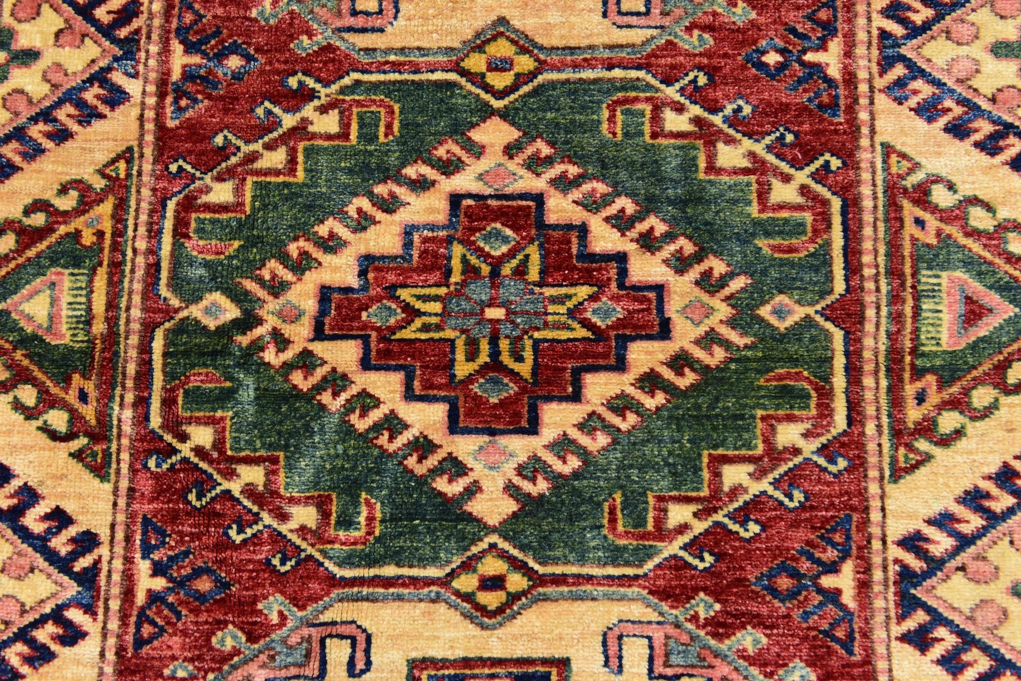 3' x 4' 10 Hand Knotted Kazak Rug