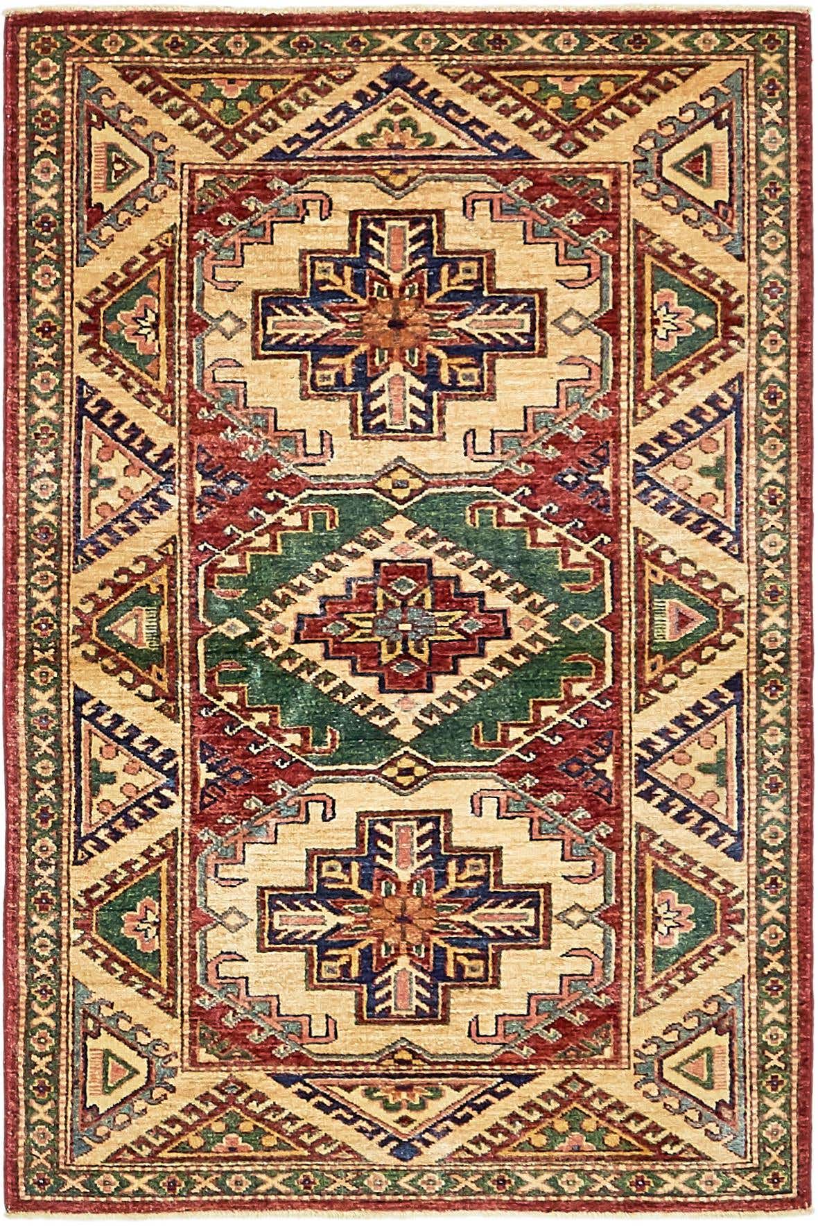3' x 4' 10 Hand Knotted Kazak Rug