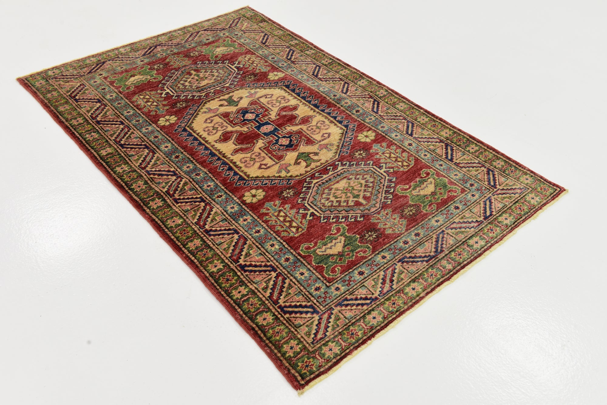 3' 4 x 5' Hand Knotted Kazak Rug