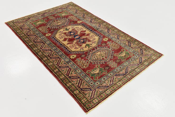 Detail image of 3' 4 x 5' Hand Knotted Kazak Rug