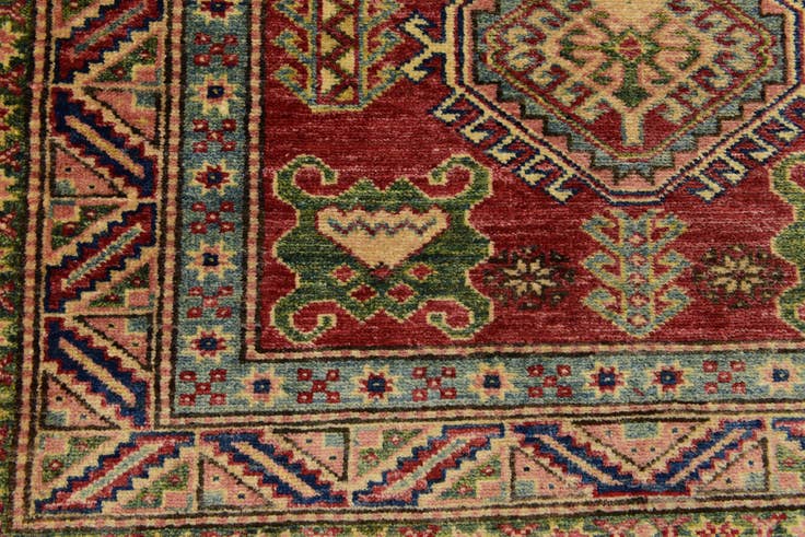 Detail image of 3' 4 x 5' Hand Knotted Kazak Rug
