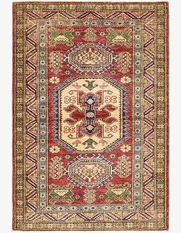 3' 4 x 5' Hand Knotted Kazak Rug
