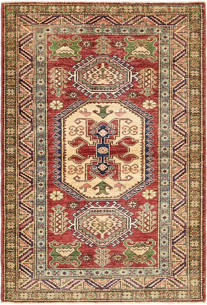 3' 4 x 5' Hand Knotted Kazak Rug