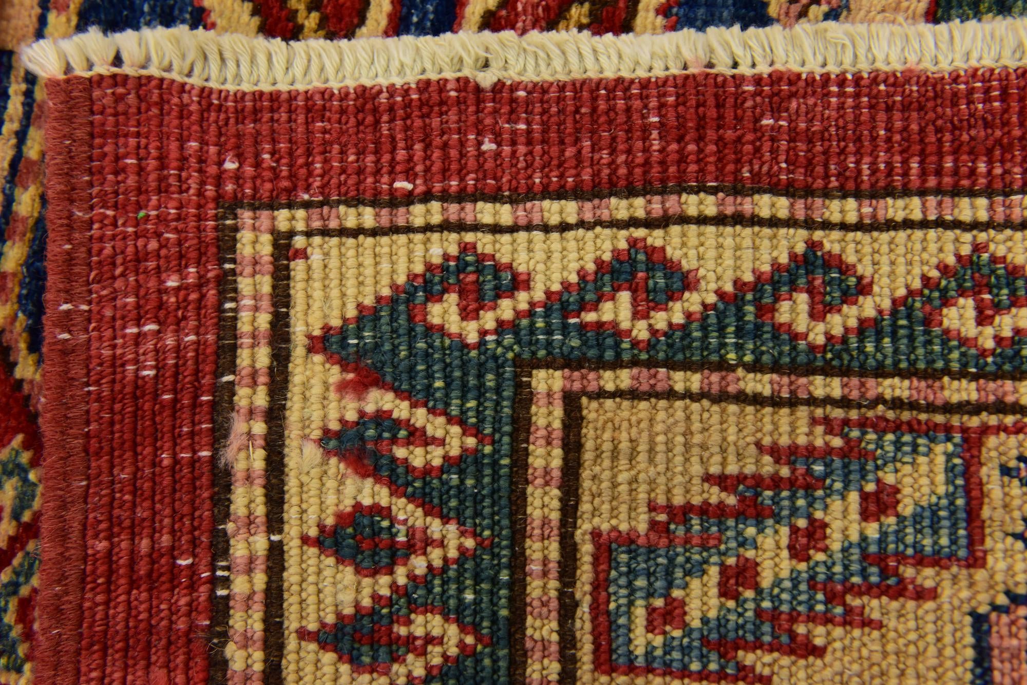 4' 2 x 5' 10 Hand Knotted Kazak Rug