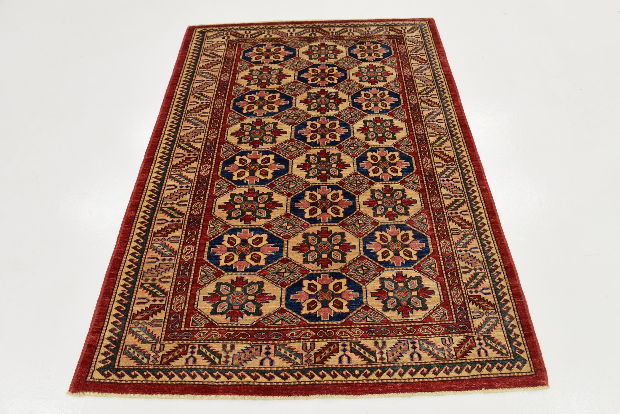 4' 2 x 5' 10 Hand Knotted Kazak Rug