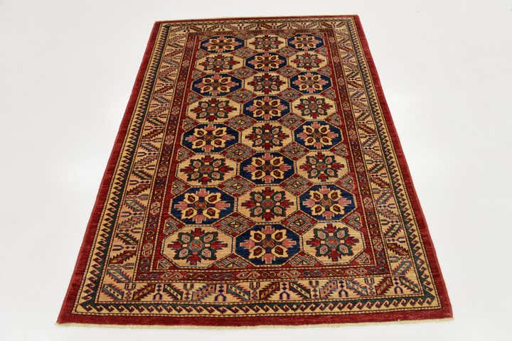 4' 2 x 5' 10 Hand Knotted Kazak Rug