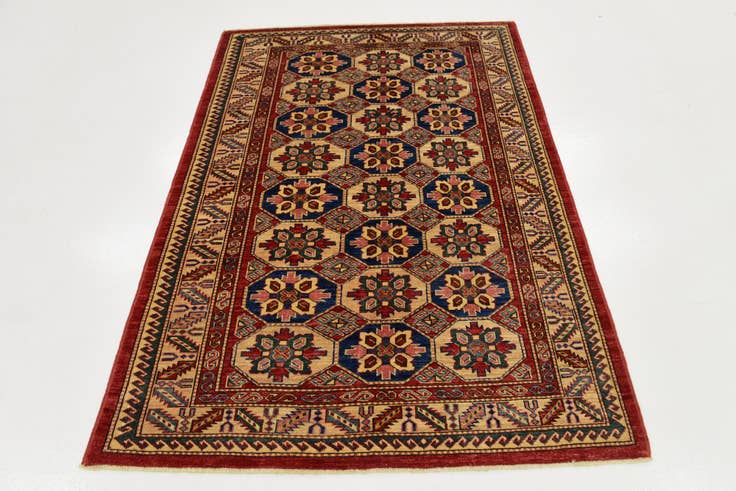 Detail image of 4' 2 x 5' 10 Hand Knotted Kazak Rug
