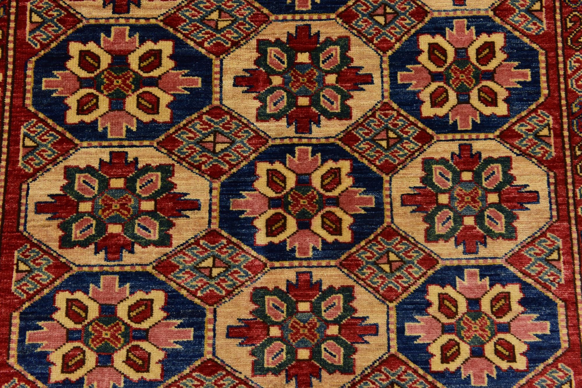 4' 2 x 5' 10 Hand Knotted Kazak Rug