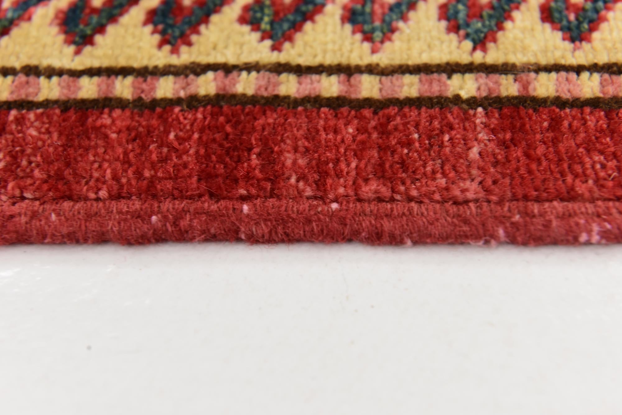 4' 2 x 5' 10 Hand Knotted Kazak Rug