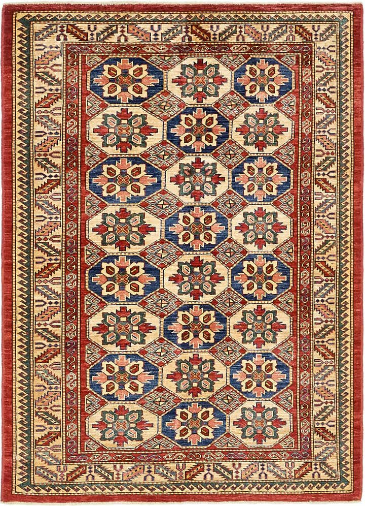 4' 2 x 5' 10 Hand Knotted Kazak Rug