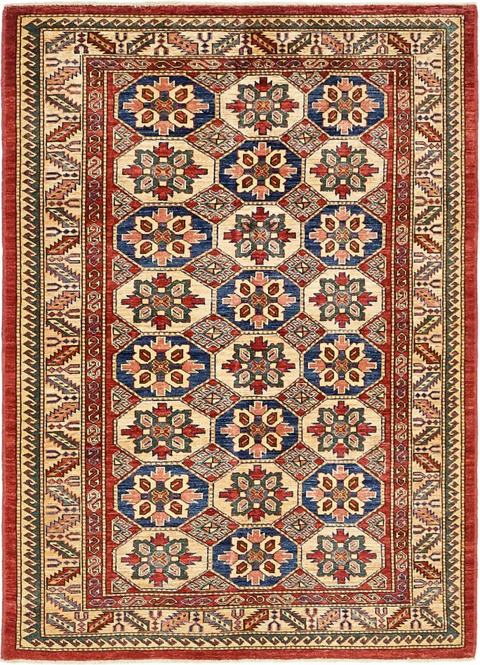 Detail image of 4' 2 x 5' 10 Hand Knotted Kazak Rug
