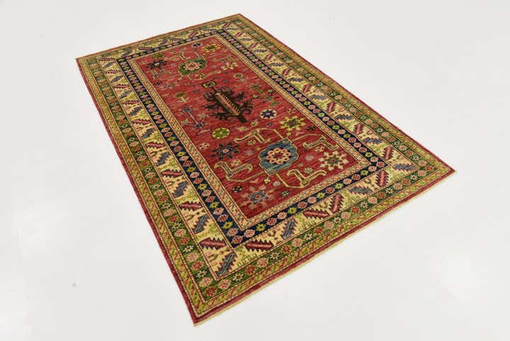 4' x 6' 2 Hand Knotted Kazak Rug