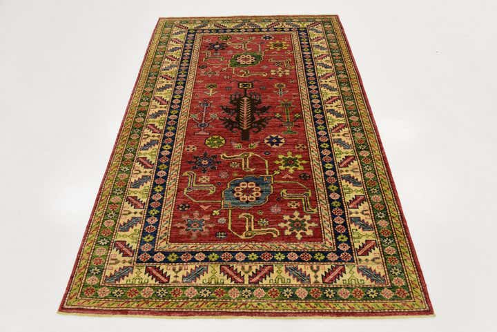 4' x 6' 2 Hand Knotted Kazak Rug