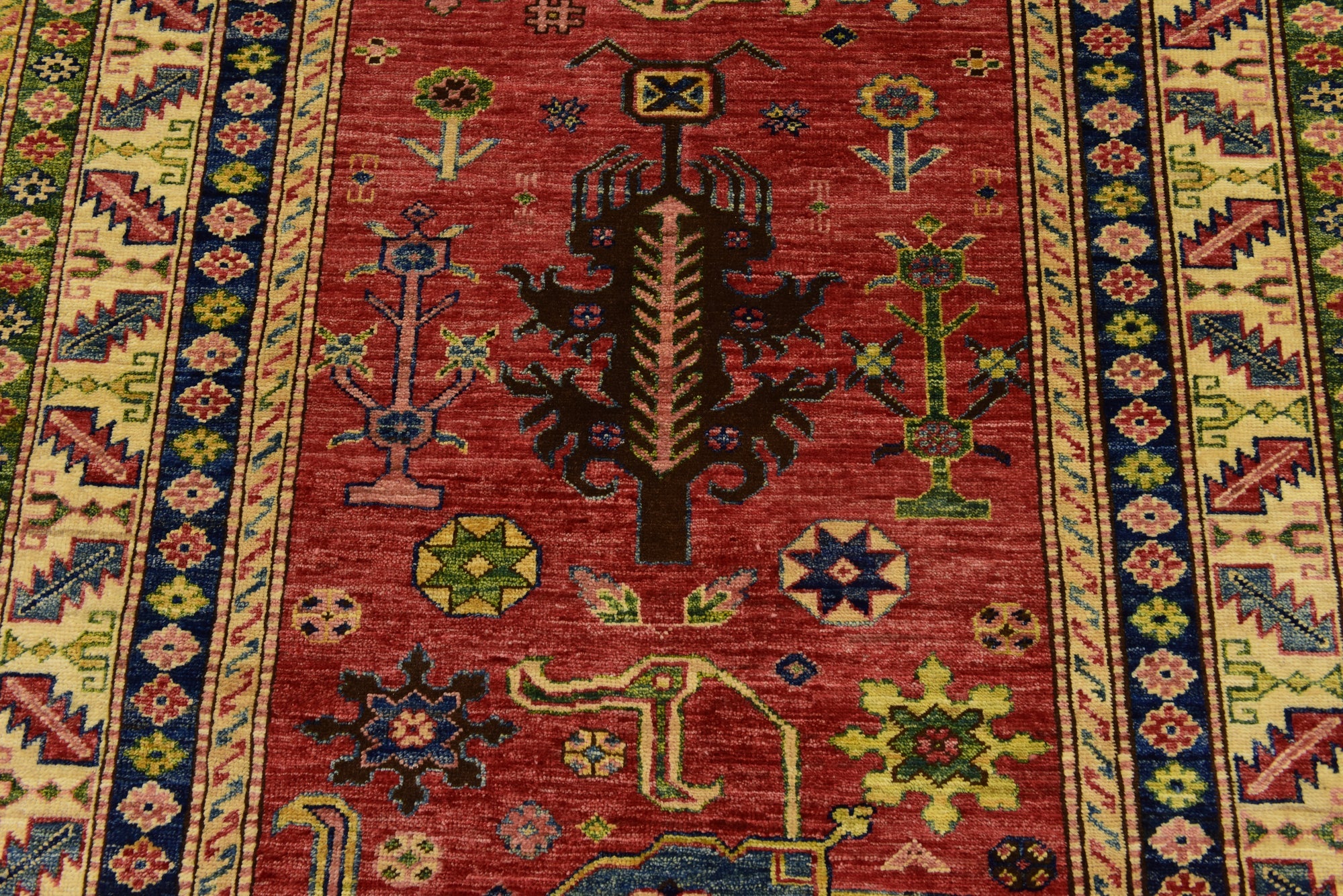 4' x 6' 2 Hand Knotted Kazak Rug