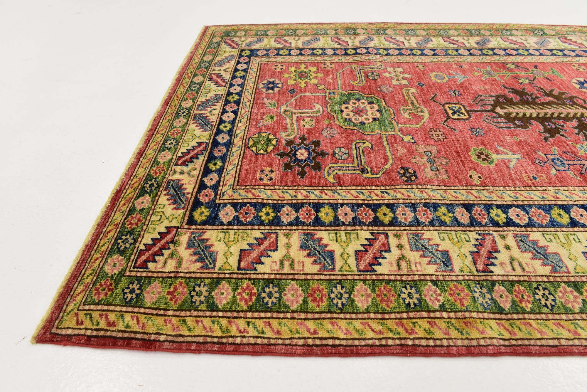 4' x 6' 2 Hand Knotted Kazak Rug