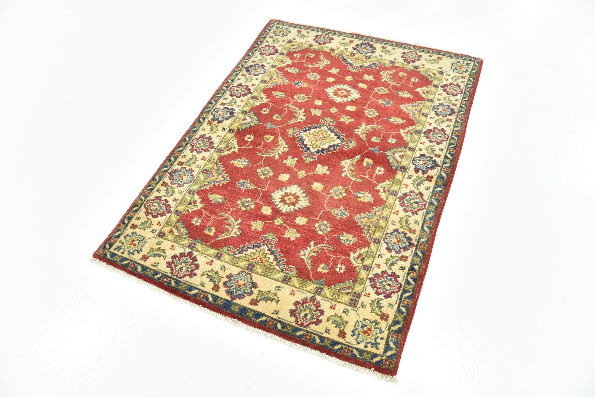 3' 2 x 4' 7 Hand Knotted Kazak Rug