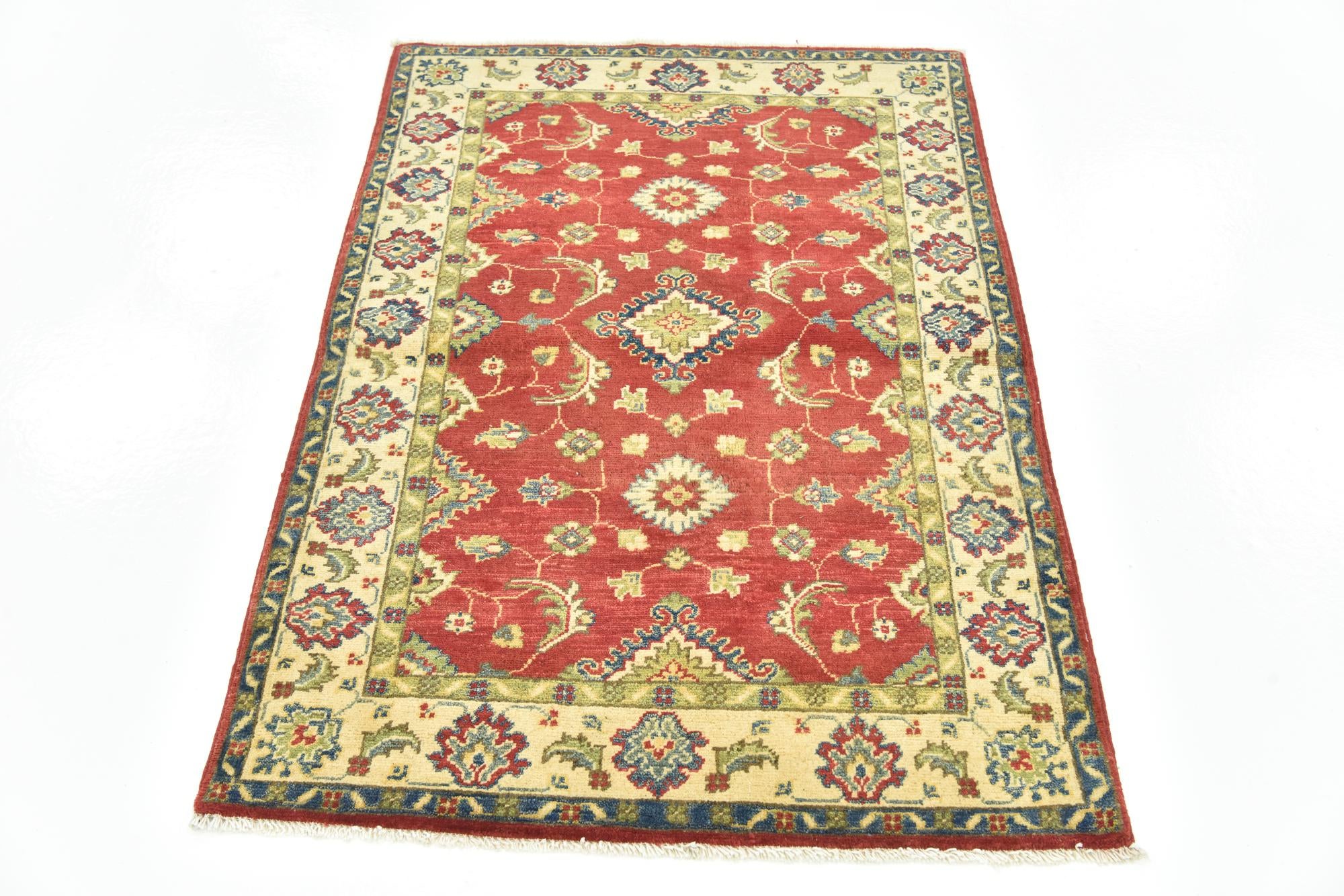 3' 2 x 4' 7 Hand Knotted Kazak Rug